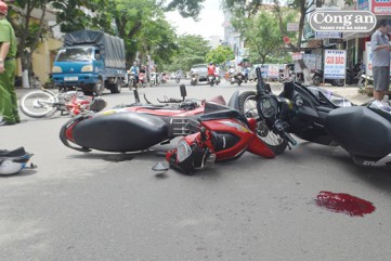 Va chạm giao thông, 1 người bị thương nặng tại TP Quảng Ngãi