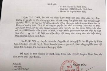 Chuyên viên phòng giáo dục huyện Bình Sơn bị tố nhận tiền tỉ từ thí sinh